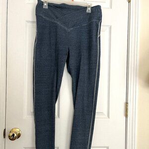 ladies size XL Victoria's Secret PINK blue white stitching v waist leggings